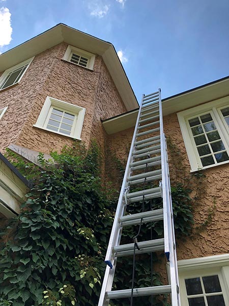 Joseph Moser Painting -- Residential Exterior - Working on the Tall Ladder